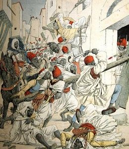 Burgeroorlog in Marokko, omslagillustratie van Le Petit Journal, 18 januari 1903 door French School