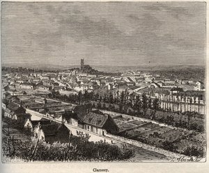 Clamecy - Nievre - Bourgondië - gravure in 