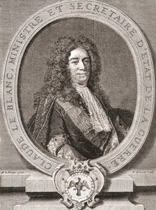 Claude Le Blanc, 1669-1728. Franse koninklijke ambtenaar van het ancien regime en tweemaal staatssecretaris van Oorlog. Uit Les Heures Libres gepubliceerd 1908. door French School