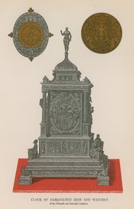 Klok van Gedamasceerd IJzer en Horloges door French School