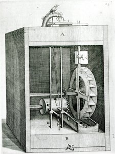 Mechanische vogel, uit Les Raisons des Forces Mouvantes door Salomon de Caus (ca. 1576-1626), 1615 door French School