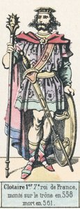 Clotaire I, 7e koning van Frankrijk, op de troon van 558, overleden in 561 door French School