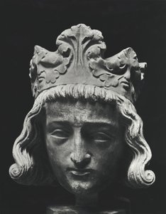 Clovis II (ca. 634-657), Merovingische Frankische koning van Neustrië en Bourgondië (639-657), uit Abdij van Saint-Denis, origineel 13e eeuw (gipsafgietsel)