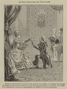 Co-vrijmetselarij (gravure) door French School