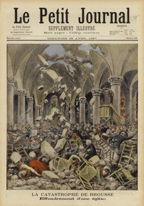 Instorting van een kerkdak, Brousse, Frankrijk, 1897