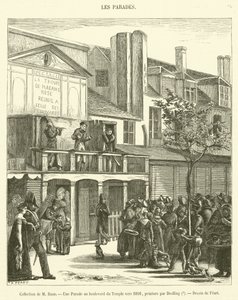 Collectie van M Baur, Een Parade op de boulevard du Temple rond 1816 door French School