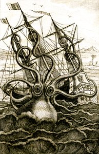 Kolossale octopus, ca. 1802 (gravure) door French School