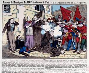 Commune van Parijs: Bloedbad van Monseigneur Darboy (1813-1871), aartsbisschop van Parijs, en de gevangenen van de Roquette op 24 mei door French School