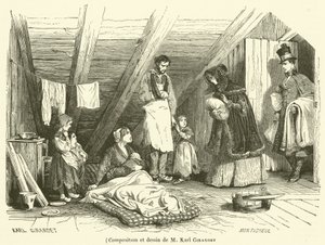 Compositie en tekening van M Karl Girardet door French School