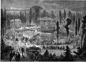 Concert van het Musard-orkest op de Champs-Élysées, Parijs.