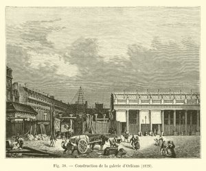 Bouw van de Orleans galerij, 1829
