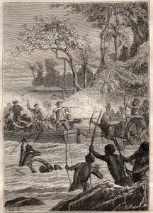 Reis van Philip Carteret naar de eilanden van Santa Cruz, met name het eiland Nendo in 1767 - illustratie uit 