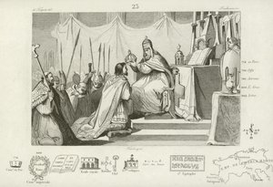 Kroning van Karel de Grote als Heilige Roomse Keizer, Rome, 800 door French School