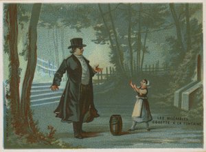 Cosette bij de fontein; scène uit Les Misérables van Victor Hugo