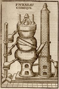 Kosmische Oven, uit La Theotechnie Ergocosmique door Annibal Barlet (1653) geïllustreerd in een geschiedenis van magie gepubliceerd eind 19e eeuw