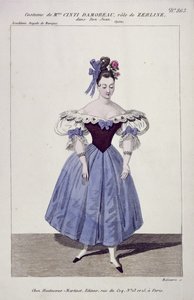 Kostuum voor Madame Cinti Damoreau in de Rol van Zerlina in Don Giovanni, gegraveerd door Maleuvre, gedrukt door Hautecoeur-Martinet door French School