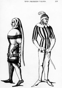 Kostuums van de eerste koningen van Valois, 1877 door French School