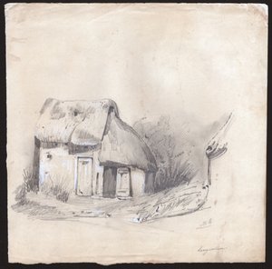 Huisje in Frankrijk (tekening, ca. 1830) door French School