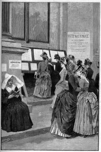Cour des Tuileries: De resultaten van de toelatingsexamens bij het Hotel de Ville de Paris voor jonge meisjes in 1887. door French School