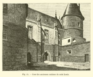 Binnenplaats van de oude keukens van Sint Louis door French School