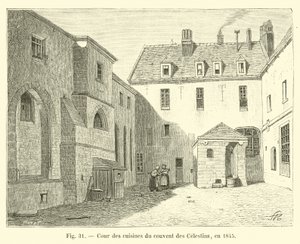 Keukenhof van het klooster van de Celestijnen, in 1845 door French School