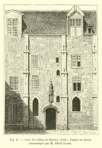 Binnenplaats van het college van Bayeux, 1848; naar een tekening gecommuniceerd door M Albert Lenoir door French School