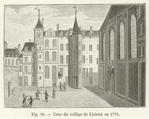 Binnenplaats van het college van Lisieux in 1779 door French School