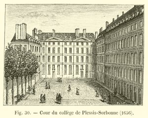 Binnenplaats van het college van Plessis-Sorbonne, 1656 door French School