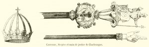 Kroon, Scepter en hand van gerechtigheid van Karel de Grote