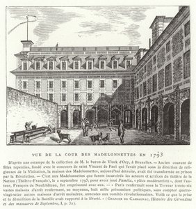 Binnenplaats van het Madelonnettes-klooster, Parijs, 1793 door French School