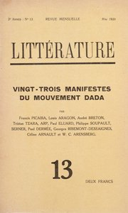 Omslag van Litterature maandblad gewijd aan de Dada-beweging, mei 1920