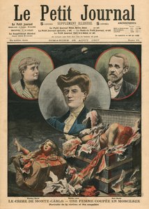 Misdaad van Monte Carlo, een vrouw in stukken gesneden, illustratie uit 