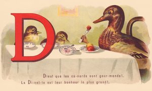 D: God! dat eenden gulzig zijn! Het Dinertje is hun grootste geluk! door French School