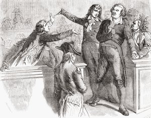 Danton en Desmoulins verdedigen zich voor de Conventie, 30 maart 1794, uit 