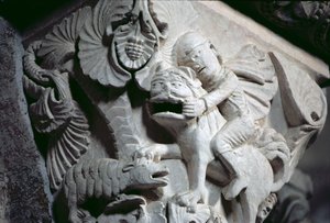David doodt de Leeuw (detail van een kapiteel) ca.1130 door French School