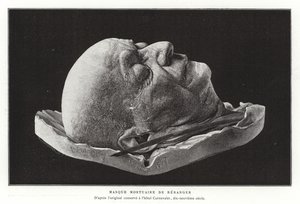 Doodsmaske van Pierre-Jean de Beranger, Franse dichter en liedjesschrijver door French School