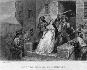 Dood van Marie Therese van Savoie Carignan (1749-1792), prinses van Lamballe (1792) - in 