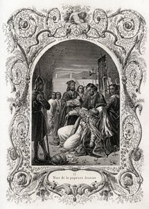 Dood van Pausin Johanna (pontificaat van 855 tot 858). Gravure ter illustratie van Histoire des popes door Maurice Lachatre (1814-1900), librairie du progrès, Parijs. door French School