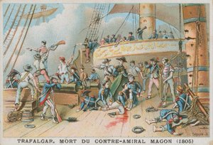 Dood van de Franse schout-bij-nacht Magon in de Slag bij Trafalgar, 1805
