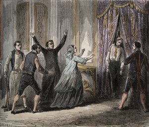 Dood van Louis Henri Joseph de Bourbon, prins van Conde (Louis VI Henry van Bourbon Conde) - Dood van de prins van Conde (Louis VI Henry van Bourbon Conde) door French School
