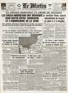 Landing in Normandië juni 1944 - Normandië landingen 6 juni 1944 (D-Day) - Op de ochtend van donderdag 7 juni 1944 vertrokken de Anglo-Amerikanen gisteren tussen Cherbourg en de monding van de Seine