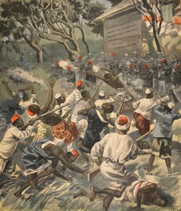 Verslaan van het Sakalava-volk, Madagaskar, illustratie uit Le Petit Journal: Supplement illustre, 3 april 1898 door French School