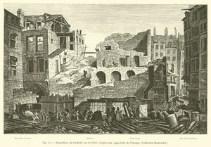 Sloop van het Chatelet, jaar 10, 1802; naar een aquatint uit die tijd, Collectie Bonnardot door French School