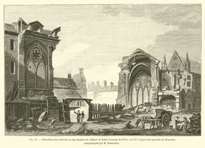 Sloop van de refter en het kapittel van de abdij van Saint-Germain des Prés, in 1797, naar een gouache van Demachy, meegedeeld door M. Bonnardot door French School