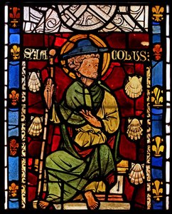 St. Jacobus: grisaille uit de Chapelle du Chateau, Rouen? door French School