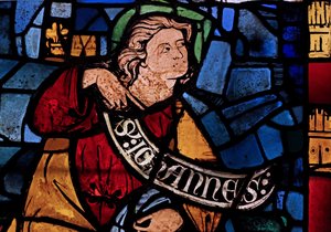 St. Johannes: uit de Chapelle du Chateau, Rouen? door French School