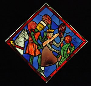 Een ridder doodt een koning, ex Ste Chapelle door French School