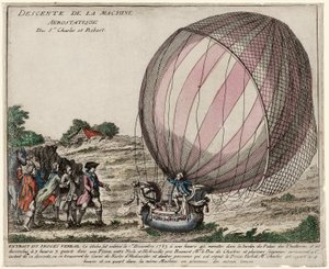 Descente de la Machine Aerostatique des Srs. Charles et Robert, pub. 1783 door French School