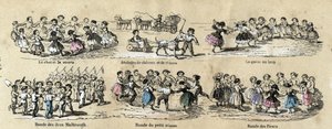 Beschrijving van kinderactiviteiten en spelletjes: de rondes. Plaat 