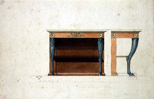 Ontwerp voor een Directoire console tafel door French School